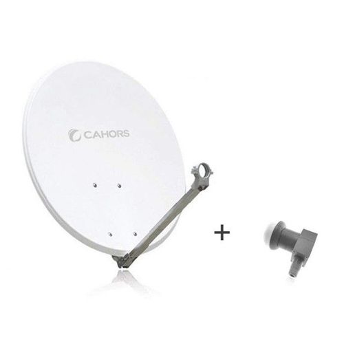 Antenne Parabole Satellite ACIER Cahors ANT 65HD + LNB Single - 65 CM, Gain 36,3 dB, 12,625 GHz