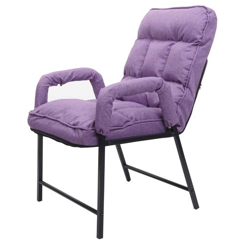 Chaise De Salle À Manger Hwc-K40 Capacité De Charge 160kg Dossier Réglable Métal   Tissu/Textile Lilas