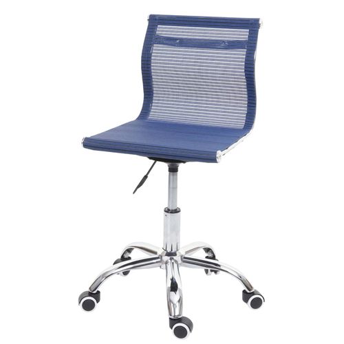 Chaise De Bureau Hwc-K53, Chaise Pivotante Chaise De Bureau Chaise D'ordinateur, Tissu Résille/Textile   Bleu