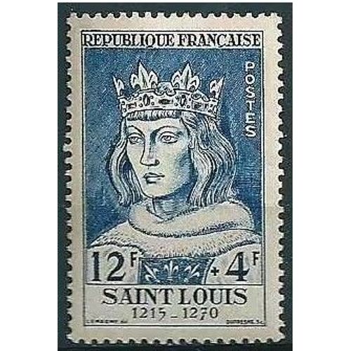 France 1954, Très Beau Timbre Neuf** Luxe Yvert 989 - Portrait De Saint Louis - 12 + 4 F. Outremer, Cote 26 Euros.