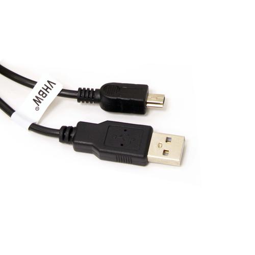 vhbw Câble mini USB - transfert de données / charge, 1.0 m, compatible avec Sony Cybershot DSC P100, P120, P150, 200, S30, S40, S75, S85