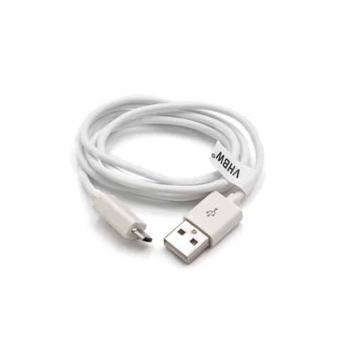 vhbw Câble USB / Micro USB 1m blanc, compatible avec Sony Alpha 68 (ILCA-68), Alpha 99 II (ILCA-99M2), FDR-AX53