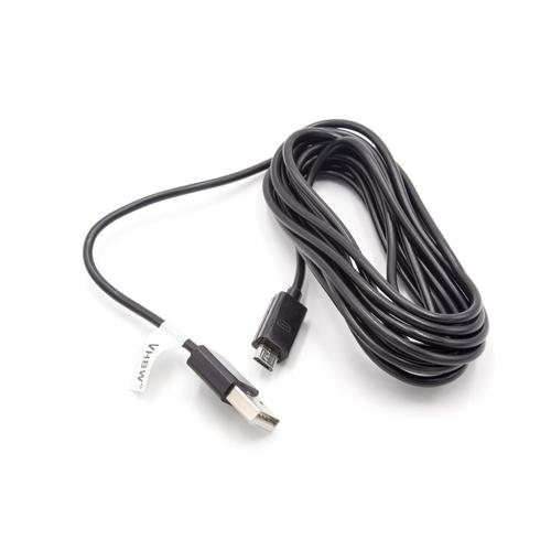 vhbw Câble USB vers Micro USB, 3 m, noir, compatible avec Panasonic HC-W570, HC-W580, HC-W850, HC-W858
