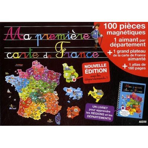 Ma Première Carte De France - Coffret Avec 100 Pièces Magnétiques Et 1 Grand Plateau Aimanté