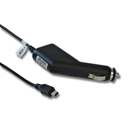 Vhbw Chargeur Allume-Cigare Pour Appareils De Navigation Gps, Avec Prise Mini-Usb Et Récepteur Tmc Intégré Compatible Avec Garmin Nüvi 590lm, 660, 660lm