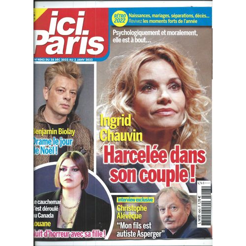 Ici Paris 28/12/2022 Benjamin Biolay, Louane, Ingrid Chauvin, Jacques & Thomas Dutronc, Jane Fonda, Alex Lutz, Bruel, Hélène & Les Garçons,Cher,Liza Minelli,Nicola Sirkis,Amir,Régine,Dani, Daniel Lévi
