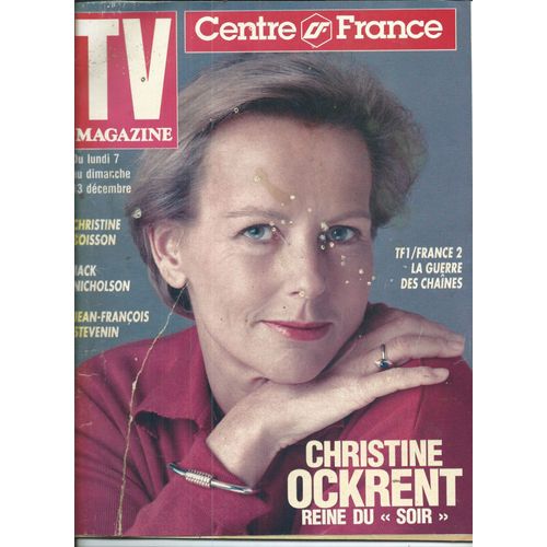 Tv Magazine 07/12/1992 Christine Ockrent, Christine Boisson, Jack Nicholson, J-F. Stevenin, Jean-Louis Aubert, Patrick Duffy, Barclay, Liza Minelli, Guy Béart, Hélène Rolles,Cendrine Domingez, Vartan
