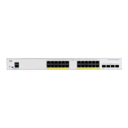 Cisco Catalyst 1000-24P-4G-L - Commutateur - Géré - 24 x 10/100/1000 (PoE+) + 4 x Gigabit SFP (liaison montante) - Montable sur rack - PoE+ (195 W)