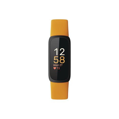 Fitbit Inspire 3 - Noir - Suivi D'activités Avec Bracelet - Silicone - De Couleur Orange - Taille Du Poignet : Jusque 221 Mm - Bluetooth - Noir, Lumière Du Matin