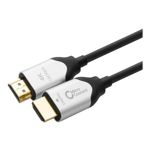 MicroConnect Premium - Câble HDMI avec Ethernet - HDMI mâle pour HDMI mâle - 20 m - cuivre hybride/fibre optique - noir - câble optique hybride actif, support Dolby TrueHD, support 4K60Hz (4096 x...
