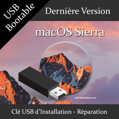 Clé USB Bootable macOS Sierra + Guide PDF d'utilisation - Installation/Réparation/Mise à niveau - Compatible MacBook/Mac/iMac/Pro/Air/mini - Dernière version officielle - USB 2.0 / 3.0
