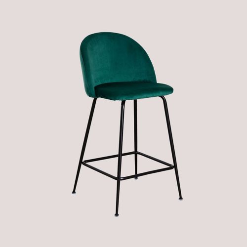 Tabouret Haut En Velours Kana Design Noir ?65 Cm