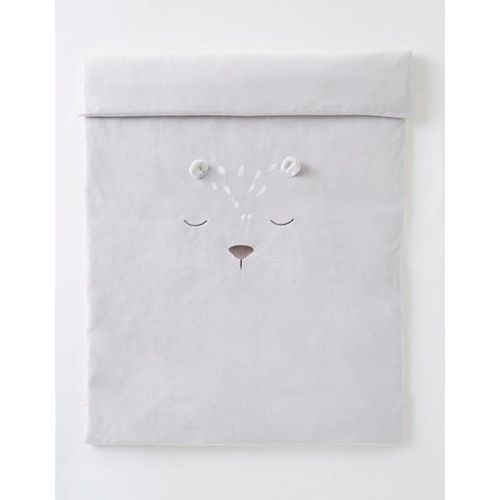 Housse De Couette Kendi 100x140 Cm En Veloudoux Gris Clair - Noukie's
