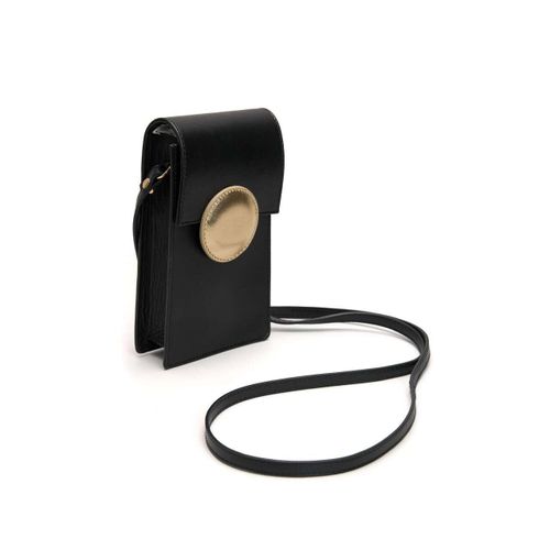 Urban Vanilla, Mini sac à bandoulière en cuir avec bandoulière Mini DOT, Noir