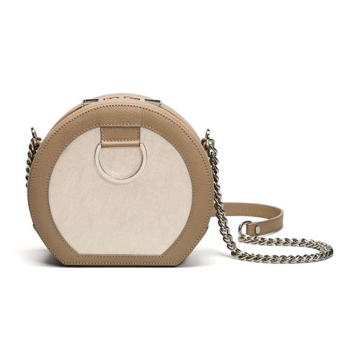 Urban Vanilla, Sac à bandoulière en cuir avec bandoulière en chaîne MACCA, Beige