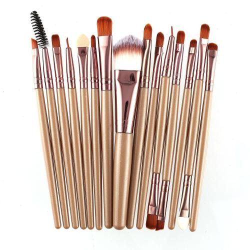 Kit De Pinceaux De Maquillage, 15 Pièces, Cils, Lèvres, Poudre De Fond De Teint, Ombre À Paupières, Sourcils, Eyeliner, Brosse Cosmétique, Outil, Nouveauté 2018 