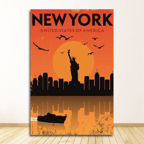 Poster de collection de voyage à travers les villes nordiques, peinture pour décoration intérieure, affiche murale, art de tableau sur toile, panorama, New York, Amsterdam, Londres, 40x50cm no frame
