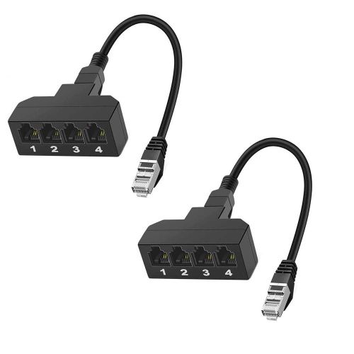 Adaptateur RJ11 6P4C/6P2C femelle à 4 Ethernet RJ45 mâle F/M, convertisseur de câble, séparateur de téléphone, Excellent convertisseur de ligne