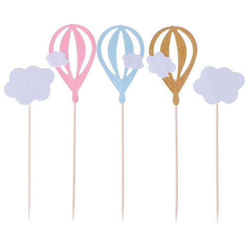 20 Pièces Nuage Montgolfière Gâteau Cupcake Toppers Muffin Nourriture Fruits Pics Bébé Douche Fête D'anniversaire Faveurs Fournitures