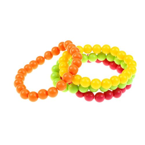 Ensemble De Décorations Pour Femmes, 4 Pièces/Ensemble, Collier À Bracelets En Perles Néons Et Années 70 Et 80