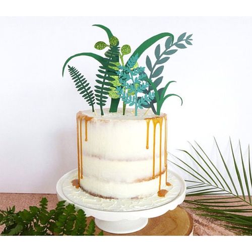Drapeaux De Cupcake Plante Verte Naturelle, Décoration De Gâteau Au Laser, Pour Fête D'anniversaire, Réception-Cadeau Pour Bébé, Fournitures De Décoration