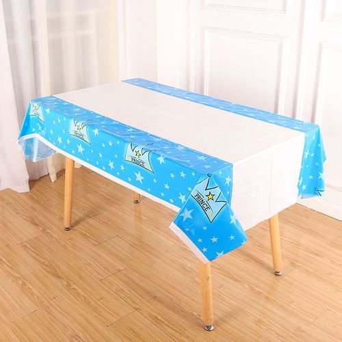 Nappe De Table Jetable En Pe Bleu Rose, 1 Pièce, Décoration De Mariage, De Fête D'anniversaire, De Noël, De Réception-Cadeau Pour Bébé, De Banquet