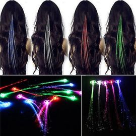 Perruque Lumineuse En Fiber Optique, 5 Pièces/Lot, Fiber Électroluminescente De Led, Queue De Cochon, Tresse, Fournitures De Fête, Accessoire Capillaire