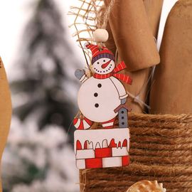 Pendentif De Noël En Bois Peint Coloré, 2 Pièces/Lot, Arbre De Noël, Ornements En Forme De Goutte, Décorations Pour La Maison, Jouets Pour Enfants, Cadeau De Noël Et Nouvel An