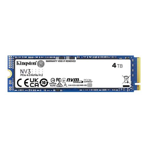 Kingston NV3 - SSD - 4 To - interne - M.2 2280 - PCIe 4.0 x4 (NVMe)