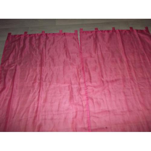 Rideaux Voilage Rose Fuchsia Pattes Passe Tringles 69 X 162