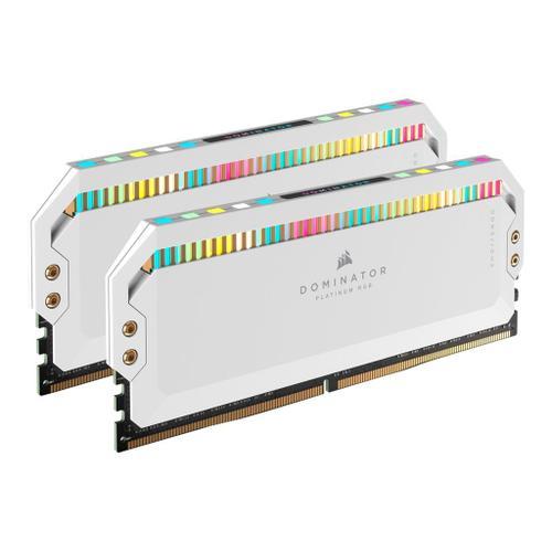 CORSAIR Dominator Platinum RGB - DDR5 - kit - 32 Go: 2 x 16 Go - DIMM 288 broches - 6200 MHz / PC5-49600 - CL36 - 1.3 V - blanc