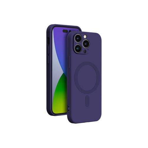 Bigben Connected - Coque De Protection Pour Téléphone Portable - Compatibilité Avec Magsafe - Silicone - Violet - Pour Apple Iphone 14 Pro Max