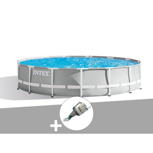 Kit piscine tubulaire Intex Prism Frame ronde 4,57 x 1,07 m + Aspirateur