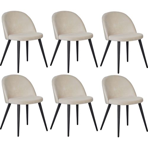 Chaise En Velours Avec Pieds En Acier Velvet Lot De 6