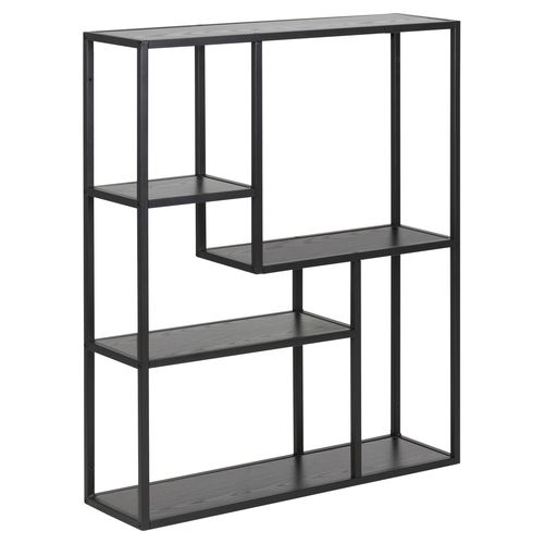 Etagère 4 Niveaux Asymétriques En Mdf Et Métal - Noir