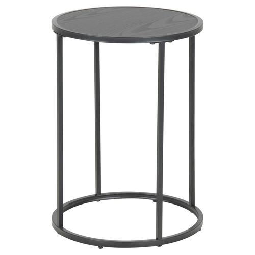 Table D'appoint Ou Bout De Canapé Rond En Mdf Et Métal Diam.45cm - Noir