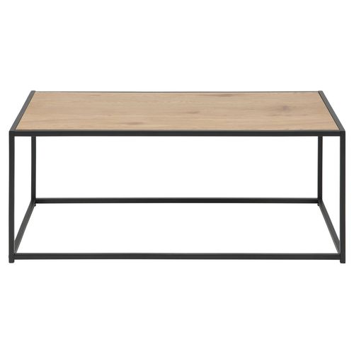 Table Basse Rectangulaire En Mdf Et Métal - Noir Et Beige