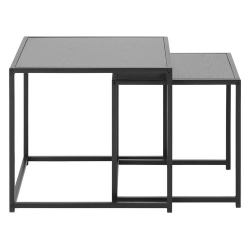 Duo De Tables D'appoint Encastrables En Mdf Et Métal - Noir