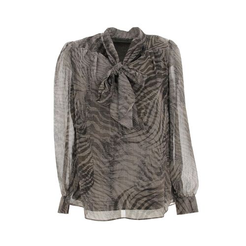 Tee Shirt Manches Longues Guess Nadine Forest Tiger Militar Ml Top L Marron