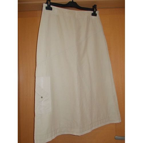 Jupe Vintage Beige Taille 40 Très Bon État