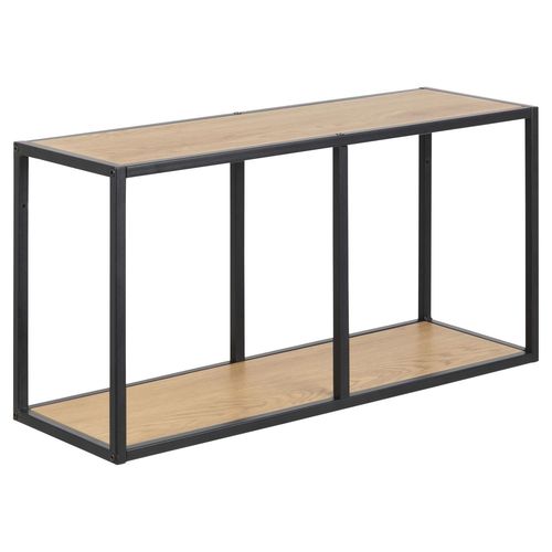 Etagère Horizontale Ajourée 1 Niveau En Mdf Et Métal - Noir Et Beige