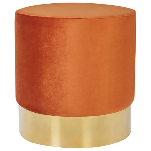 Pouf En Velours Orange D 39 Cm Sophia