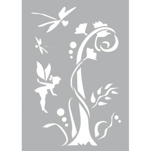 Pochoir Adhésif Pour Tissu 29 X 20 Cm Fée Libellule