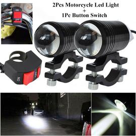 Projecteur LED Double lentille pour moto, Mini projecteur de lumière de  conduite, Spot antibrouillard, phare auxiliaire