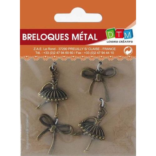 Breloque En Métal Danseuse Bronze