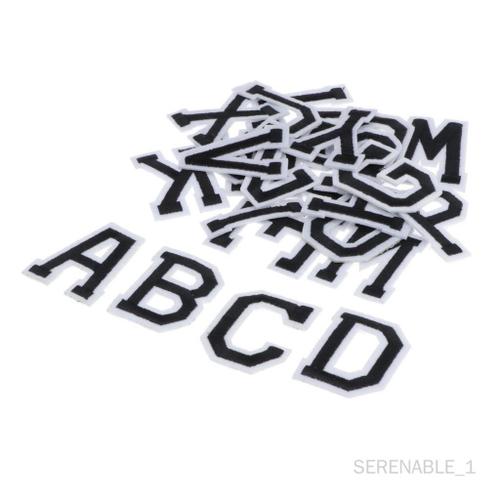 26pcs Patch Lettre De Broderie Pour Sacs À Dos Jeans Vêtements Robe Chapeau Blanc Noir