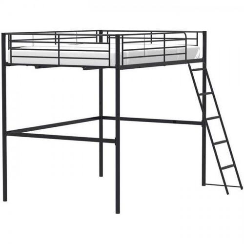 Lit Mezzanine En Métal Eliot - Noir - Sommier Inclus - 140 X 200 Cm