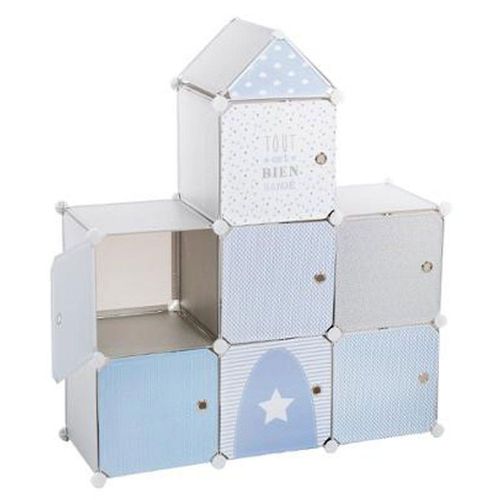 Lot de 7 Boîtes de Rangement "Château" 111cm Gris