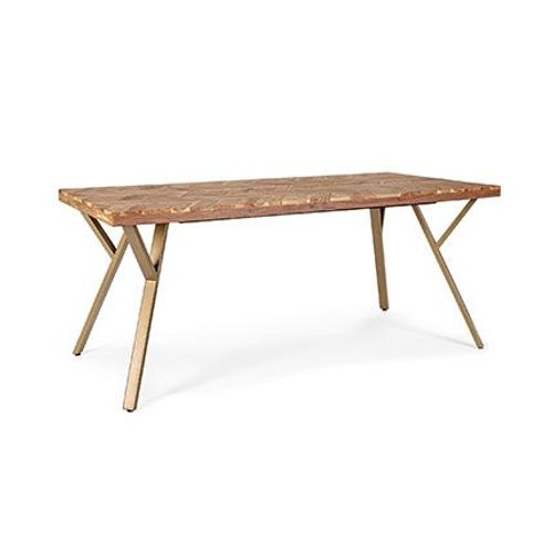 Table À Manger 180x90x76 Cm En Bois D'acacia Naturel - Furnix