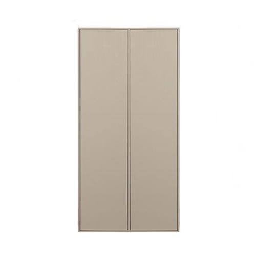 Armoire 2 Portes 100x58x200 Cm En Pin Massif Gris Clair - Moli